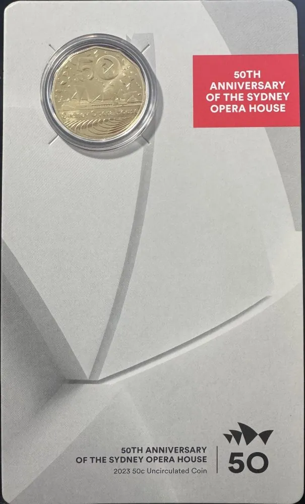 2023 50 Cent – 50th Anniversary of the Sydney Opera House Coin in Card